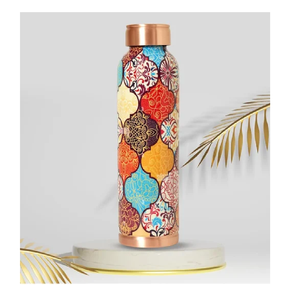 Bouteille d'eau en cuivre imprimé au design exceptionnel avec bouteille en cuivre de qualité supérieure, multicolores, best-seller, utilisations pour les boissons - Product Image 1