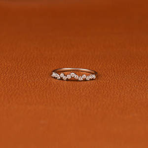 Shining 18KT <b>Solid</b> Gold Plated Round Cut Diamond Band Fashionable Custom Style Designed Jewelry Perfect Wedding Gift - Product Image 1
