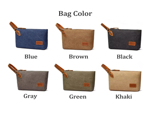 Bolsa de cosméticos de lona de tamaño mediano, estilo vintage, cierre con cremallera, organizador de viaje duradero para hombres y mujeres - Product Image 2