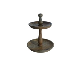 อุปกรณ์ทำเค้กไม้อะคาเซีย2ชั้นวัสดุไม้ตั้งโชว์คัพเค้กแท่นเสิร์ฟไม้สำหรับงานแต่งงานบ้านงานปาร์ตี้คัพเค้กอื่นๆ - Product Image 1