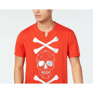 INC International Concepts <b>Men's</b> Hip Hop Style <b>T</b>-<b>Shirt</b> <b>Red</b> Large Size Skull Cross Bones Animated Breathable Jersey 180 Grams - Product Image 3