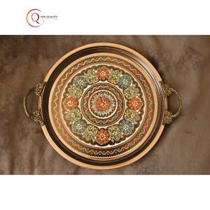 Nouveauté, plateau de service vintage en métal plaqué cuivre peint à la main, taille personnalisée, plateau de service en chocolat - Product Image 1