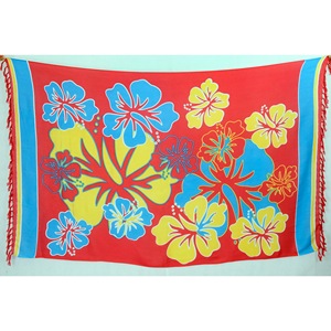 New Hawaiian Big Flower Print Beachwear Cover Up 100% Rayon PR0125-07-180 - Product Image 1