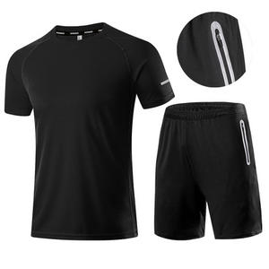 Conjunto de Camiseta y Pantalones Cortos Deportivos de Verano con Logotipo Personalizado para Hombre, Conjunto de Pantalones Cortos Deportivos de Algodón para Correr, Conjuntos Deportivos Personalizados para Hombre - Product Image 6