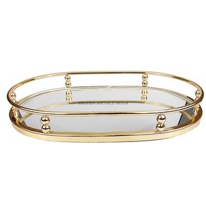 Bandeja de servicio decorativa de plata rectangular moderna Diseño elegante y elegante Perfecto para servir comida Exhibir artículos decorativos - Product Image 6