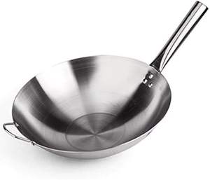 Sartén Wok de acero inoxidable 304 multifunción para cocina al por mayor, grado alimenticio, sin revestimiento con tapa de vidrio templado para cocinar y hornear - Product Image 6