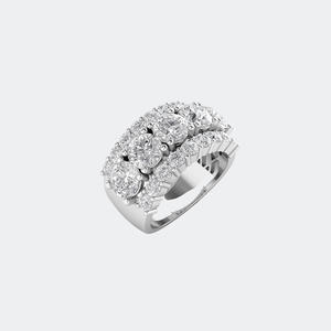 Bague Statement Large en Or 14 carats avec Diamants Ronds Multiples de 5.00 CTW, Couleur D, Qualité VVS, Sertie Pavé et Griffes, Diamants de Laboratoire, Bijou pour Femme - Product Image 2