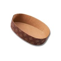 Moule à gâteau en papier jetable personnalisable Del Pin Made Italy, motif floral, extérieur brun, revêtement multicouche, compatible four, respectueux de l'environnement
