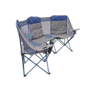 CC09 Stainless Steel Triple Seat <b>Folding</b> <b>Chair</b> Modern Outdoor Furniture with 480kg Load Capacity for <b>Garden</b> Picnic Camping - Product Image 3