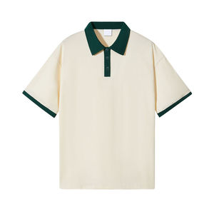 Hombres cómodo transpirable bosque verde verano manga corta adulto alta calidad Polo camisa Color liso camiseta al por mayor - Product Image 1