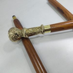 Mango hecho a mano, bastón de madera victoriano, bastón de metal con forma de perilla, acabado dorado, regalo clásico decorativo para hombres y mujeres - Product Image 6