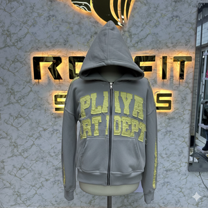 เสื้อฮู้ดสำหรับผู้ชายพิมพ์ลายพัฟมีซิปปรับอัตราได้ - Product Image 4