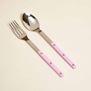 Suministros indios Mango de resina negro liso Cubiertos de acero inoxidable de metal hechos a mano Juego de cubiertos de lujo pulido brillante - Product Image 3