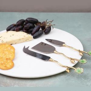 Elegant Metal Cheese Server Set with Decorative Handle Premium Stainless Steel Cheese Knife Spreader Tools for Kitchen <b>Table</b> - Product Image 1