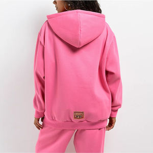 Ensemble de survêtement pour femme en molleton délavé à l'acide, sweat-shirt à capuche et pantalon de jogging, chaud, doux, confortable, pour la salle de sport, la course à pied, les voyages - Product Image 2