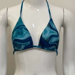 Conjunto de Bikini personalizado de alta calidad Unisex, 2 piezas, logotipo breve de baño, cinturón de patrón sólido, decoración hecha de Spandex/ropa de playa de nailon - Product Image 1