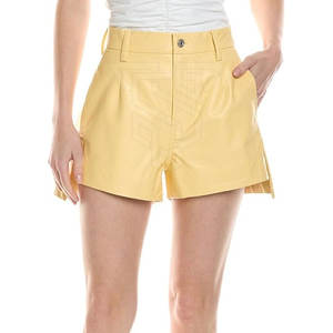Shorts de Cuero Transpirables de Alta Calidad para Mujer, Moda 2025, Color Puro, Cintura Elástica - Product Image 1