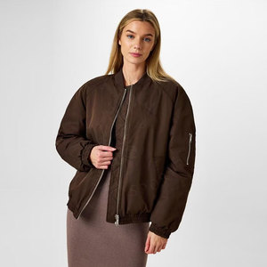 Casual <b>Women</b> Bomber <b>Jacket</b> With Ribbed Cuffs And Full Front Zip For Daily Wear <b>Women</b> Bomber <b>Jacket</b> - Product Image 3