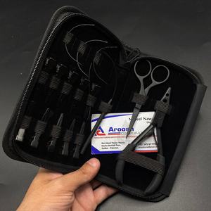 Le kit professionnel d'outils d'extensions de cheveux noirs mats comprend une séparation en boucle et une pince à deux trous pour les cheveux à double trame Remy Machine - Product Image 5