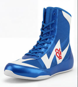 Ensemble de protection inguinale de boxe PRORING en cuir véritable et de chaussures de boxe respirantes à tige haute en maille - Product Image 1