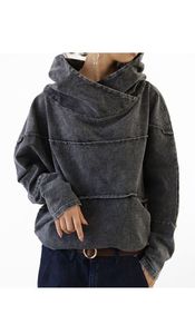 Sweat à capuche acide lavé Vêtements pour hommes Automne et hiver Pull éponge à capuche en détresse lavé lourd Sweats à capuche premium - Product Image 3