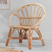 Fauteuil pour enfants en rotin fait main en forme de pomme, style d'Asie du Sud-Est, couleur unie, chaise pour la maison pour les enfants de plus de 4 ans