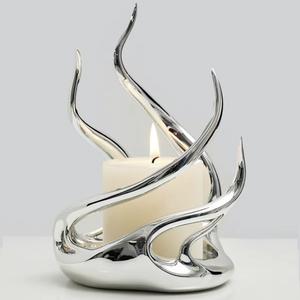 Portavelas de Metal para decoración del hogar, candelero para iluminación y juego, portavelas decorativo con acabado antiguo elegante - Product Image 2