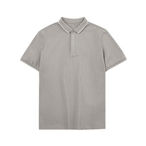 Polo de Manga Corta para Hombre, Estilo Simple, con Rayas en Contraste, Solapa Teñida, Diseño en Blanco, Personalizable con Logotipo OEM - Product Image 3