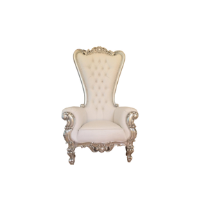 Meubles élégants de haute qualité, couleur or et argent, dossier haut de gamme pour marié, chaise en bois massif pour trône d'hôtel, vente en gros d'Indonésie - Product Image 1