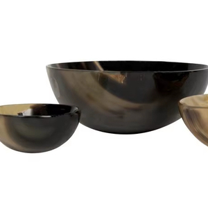 Cuenco de cuerno de búfalo Utensilios de cocina Profundo hecho a mano Pulido Color natural Vajilla moderna ecológica - Product Image 1