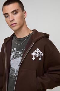 Hombro caído con parte inferior corta Sudadera con capucha de peso pesado Logotipo personalizado Hombre Sudadera con capucha de algodón Cremallera OEM Sudaderas con capucha y sudaderas para hombres - Product Image 3