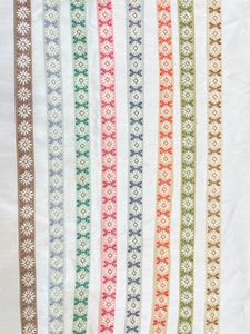 ริบบิ้นผ้าลูกไม้ปักลายดอกไม้1นิ้วพร้อมลูกปัดสำหรับชุดเดรสและนักออกแบบเสื้อผ้า - Product Image 6