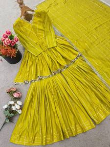Salwar Kameez Sharara Dupatta d'hiver brodé, coupe ajustée, disponible en gros, forte demande, dernier modèle, léger - Product Image 2