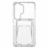 Étui transparent avec béquille pour Samsung Galaxy S26 Ultra S26 Plus, fente pour cartes, pare-chocs antichoc en TPU et acrylique, transparent
