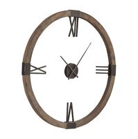 Jam Dinding Logam Mewah AK Brass Warna Kayu Alami Hitam Quartz Analog Desain Modern Gaya Antik untuk Dekorasi Hotel/Ruang Tamu