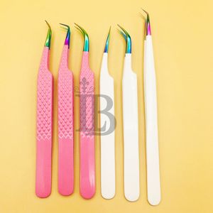 Pince à épiler en gros en acier inoxydable pour extensions de cils volume, outils pour cils à pointe fine, fournisseur de logo personnalisé, vison - Product Image 1
