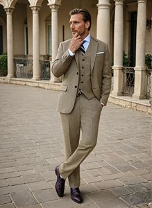 Otoño e Invierno nueva lana Tweed negocios Caballero ropa Casual hombres traje Delgado blazer boda invierno fiesta trajes - Product Image 3