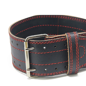 Custom Logo Sports Leather Weight Lifting Power Double Prong Unisex Heavy Duty Non-Slip Adjustable Breathable Waist <b>Back</b> <b>Support</b> - Product Image 5