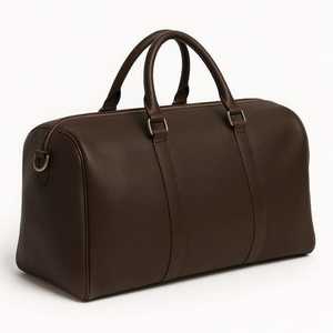 <b>Mens</b> Genuine <b>Leather</b> Luxury Foldable Duffle <b>Bag</b> <b>Brown</b> Weekender Travel Overnight Luggage Gym Sports Tote Carry on Large Vintage - Product Image 5
