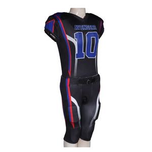 Tenues de football américain personnalisées de haute qualité, 100 % polyester, séchage rapide, respirantes, manches courtes, couleur unie - Product Image 1