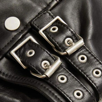 Veste en cuir d'agneau véritable pour homme avec poche avant, écologique