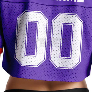 Top Corto Deportivo de Fútbol Americano para Mujer, Manga Corta, Superventas, Alta Calidad, Transpirable, 100% Poliéster, Ropa Deportiva para Todas las Temporadas - Product Image 6