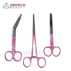 Nuevo juego de tijeras de enfermería estilo cebra de color rosa, 3 piezas, tijeras de vendaje de acero inoxidable, fórceps de arteria, instrumentos quirúrgicos - Product Image 4