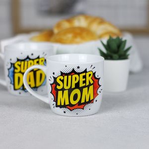 Ensemble de tasses à café en grès Super Mom ODM, capacité 400 ml, design de bande dessinée, compatible micro-ondes et résistant à la chaleur, pour cadeaux d'affaires et présentations - Product Image 3