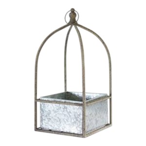 Maceta Colgante de Metal Galvanizado Plateado para Exhibición de Plantas en Interiores y Exteriores de Estilo Rústico y Decoración de Casa de Campo - Product Image 6