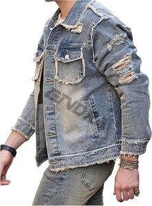 Design personnalisé Vestes en jean pour hommes col montant hiver respirant décontracté vêtements d'extérieur pour hommes - Product Image 2