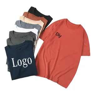 OEM-camisetas deportivas de lujo para hombre, camisa unisex de diseño de 100% algodón orgánico, liso, de gran tamaño, sin marca, con logotipo personalizado