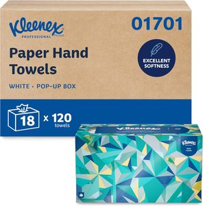 Toallas de Mano Kleenex Professional en Caja Pop-Up, 9" x 10.5", 120 Hojas/Caja, 18 Cajas/Caja de Transporte (01701) - Product Image 4