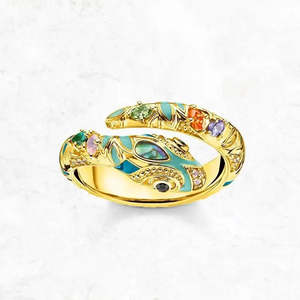 Magical <b>Snake</b> <b>Ring</b> Rose <b>Gold</b> & Rhodium Plated Fashionable Trendy Stainless Steel Inlay Perfect Gift - Product Image 1