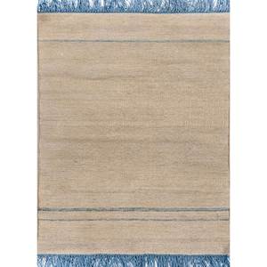 พรมขนสัตว์ทอมือสีเบจและสีน้ำตาลลายทาง Nomadic Threads รุ่น Adlw-1102 สำหรับห้องนั่งเล่น วัยรุ่น และทางเดิน รูปทรงสี่เหลี่ยมผืนผ้า - Product Image 1